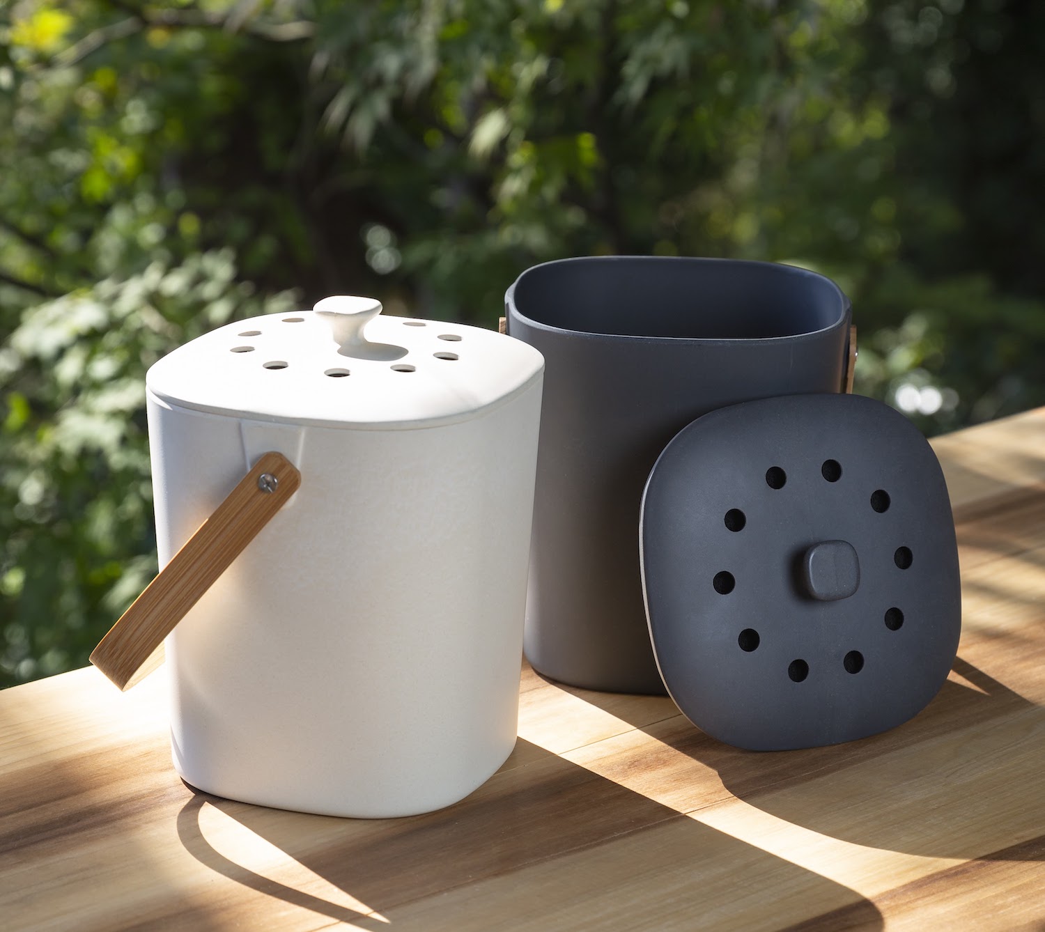 Bamboozle composter made from plant-based plastic alternatives